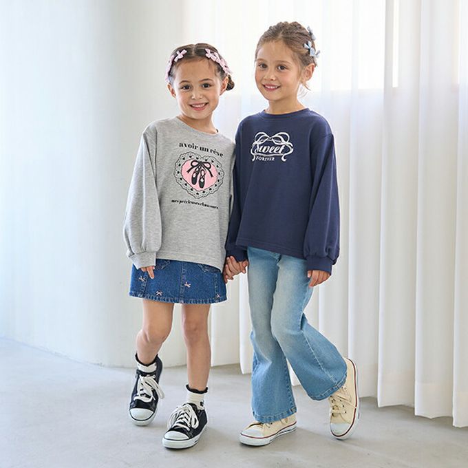 日本 Lycee mine - 百搭印花春季長袖上衣-淺灰