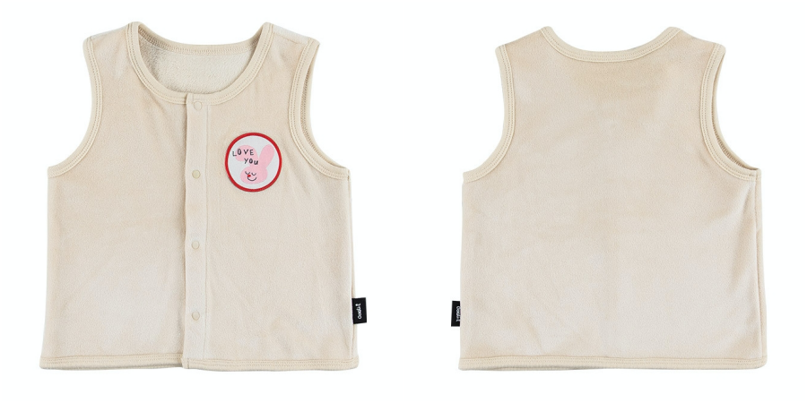 韓國 Cordi-i - 3層鋪棉保暖背心-起司-奶茶