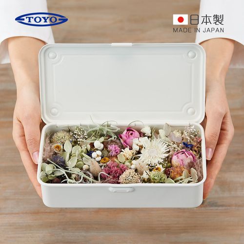 T-190 日製長型鋼製小物收納盒-雪白