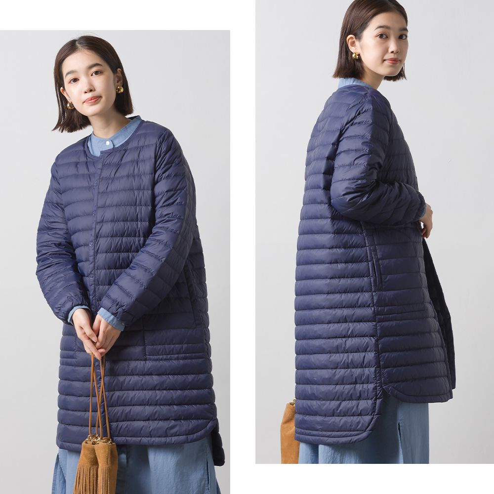 日本 OMNES - 90%羽絨 超保暖輕量長版羽絨外套-黑