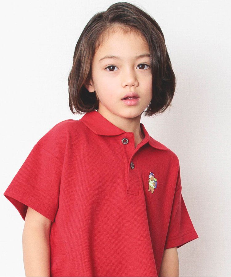 日本 BREEZE - 童趣動物刺繡短袖POLO衫-滑板鴨-深藍
