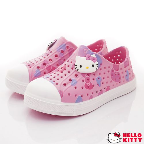 HELLO KITTY-印花洞洞休閒便鞋-823627粉(中小童段)-休閒鞋-粉