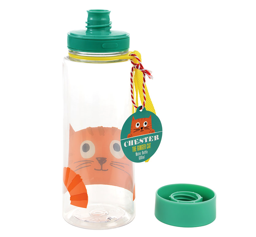 英國 Rex London - 直飲式水瓶(成人/兒童適用)-大眼橘貓(600ML)