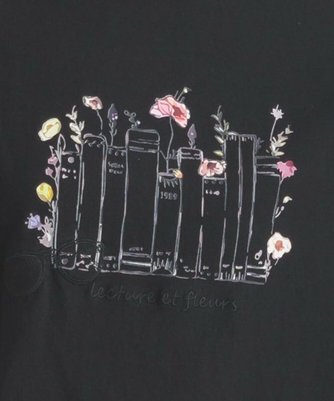 日本 Lupilien - 純棉知性印花法式袖T恤-白