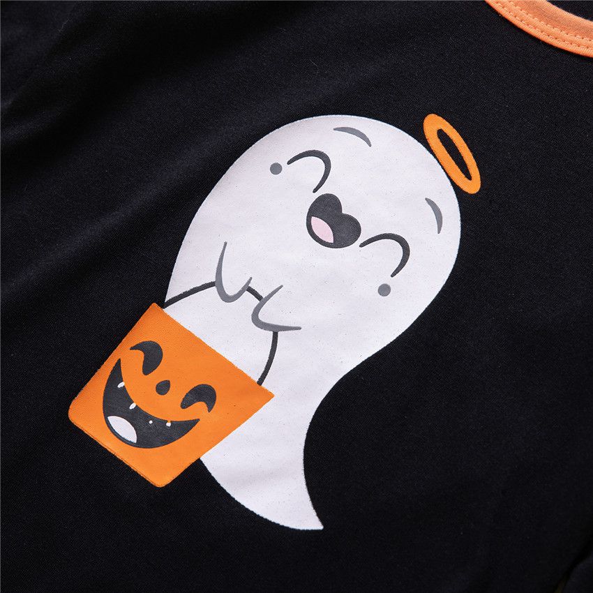 造型女寶長袖套裝-調皮幽靈-黑色-萬聖節裝扮