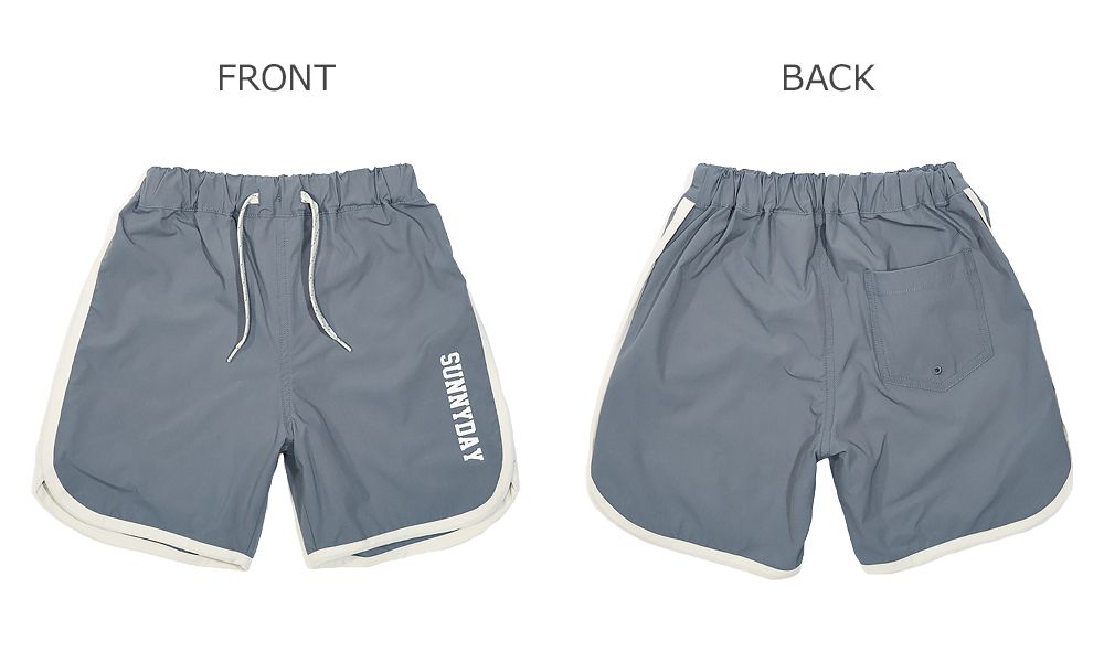 日本 devirock - 速乾撞色線條運動短褲-墨綠