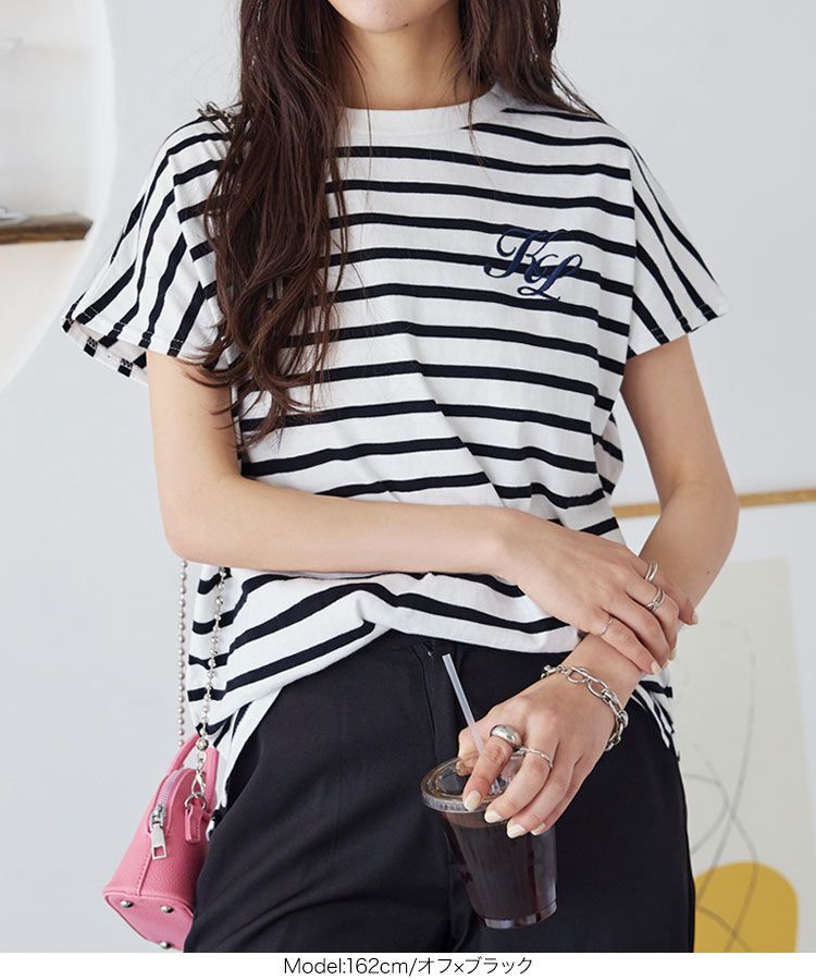 日本 Kobe Lettuce - 100%棉 舒適百搭短袖上衣-刺繡印花-淺黃