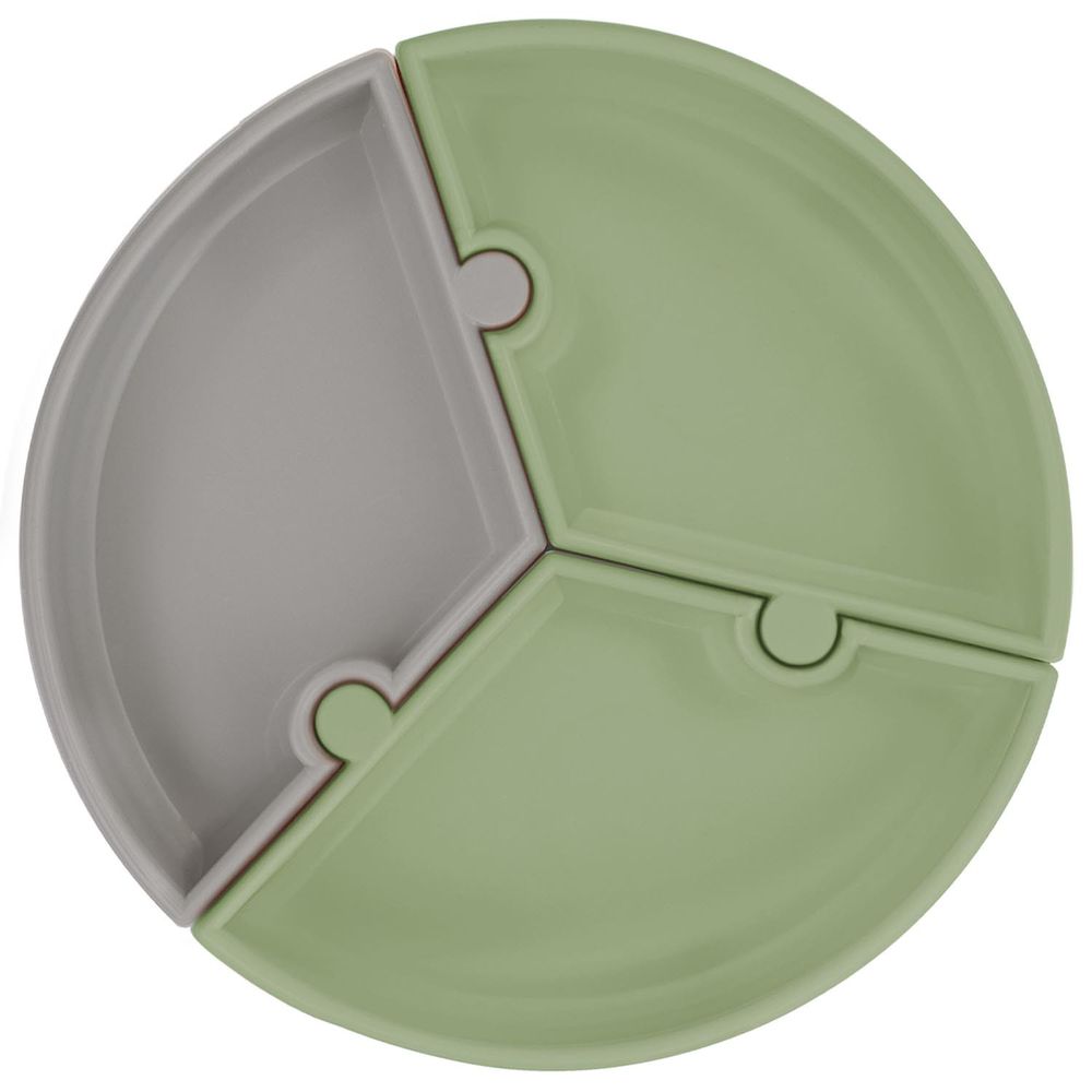 土耳其 minikoioi - 防滑矽膠拼圖餐盤-抹茶綠