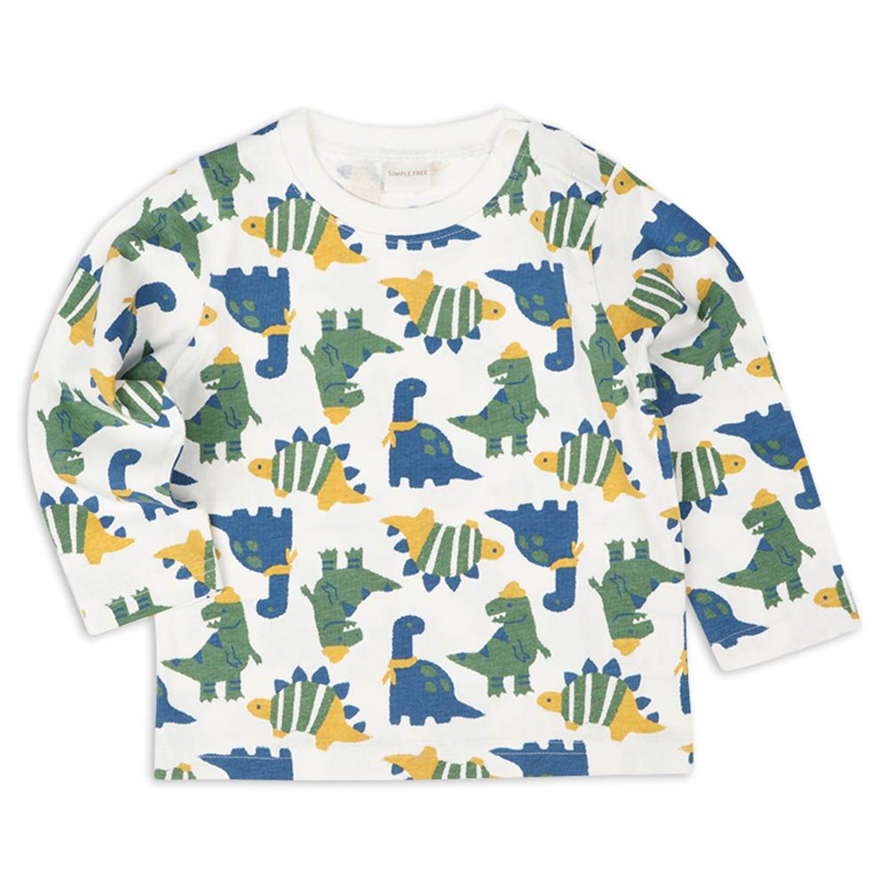 長袖T恤-滿版印花-綠色