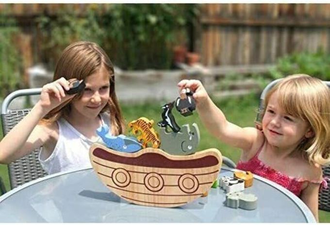 BeginAgain - 木頭造型玩具 動物平衡船 (I1403)