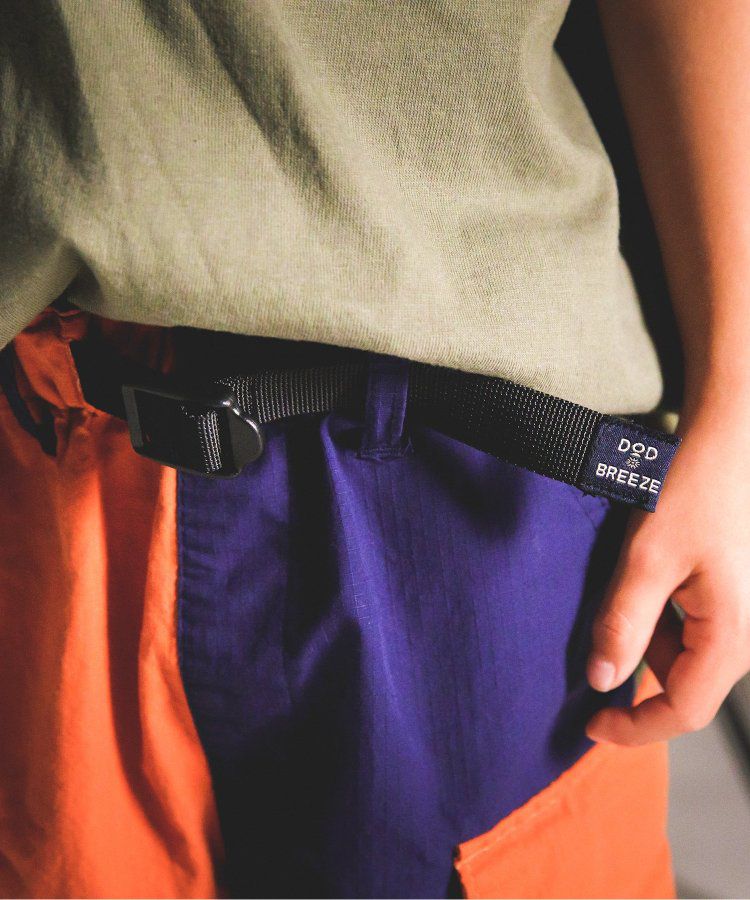 日本 BREEZE - 聯名款 口袋工裝風帥氣4分短褲-撞色-橘藍系