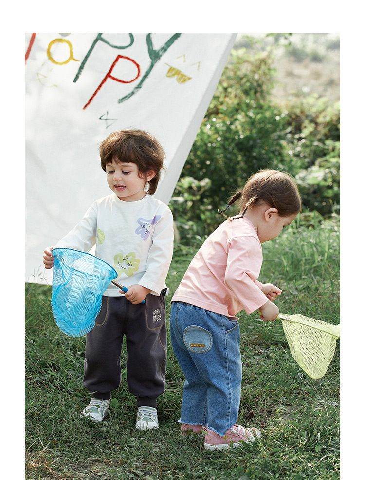 純棉Q萌長袖上衣-微笑-粉色