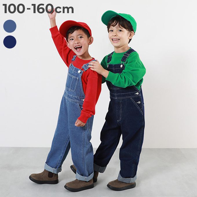 日本 devirock - 牛仔工裝百搭吊帶褲-水藍