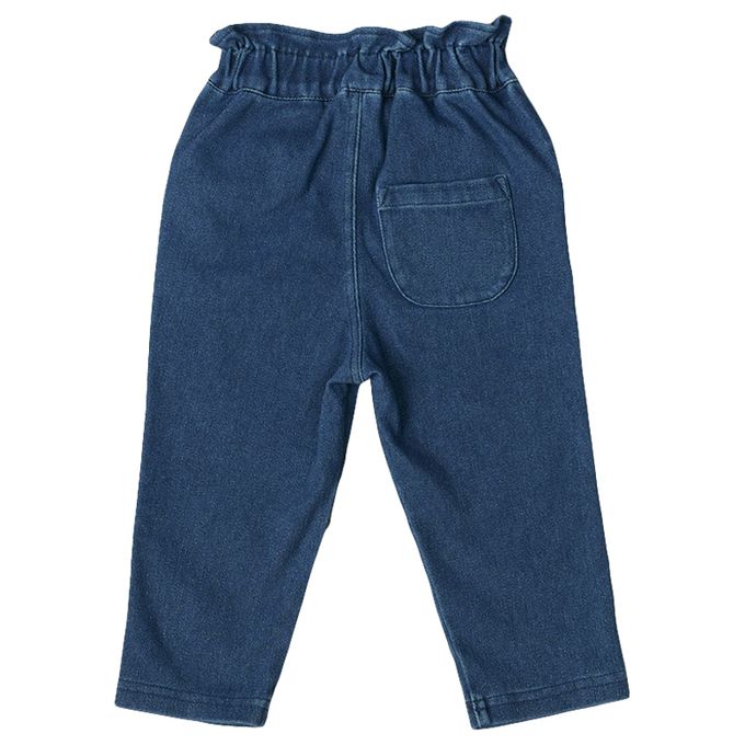 akachan honpo - 10分褲-口袋荷葉邊-深藍色