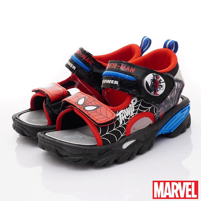 蜘蛛人電燈涼鞋-MNKT35102黑(中小童)-涼鞋-黑