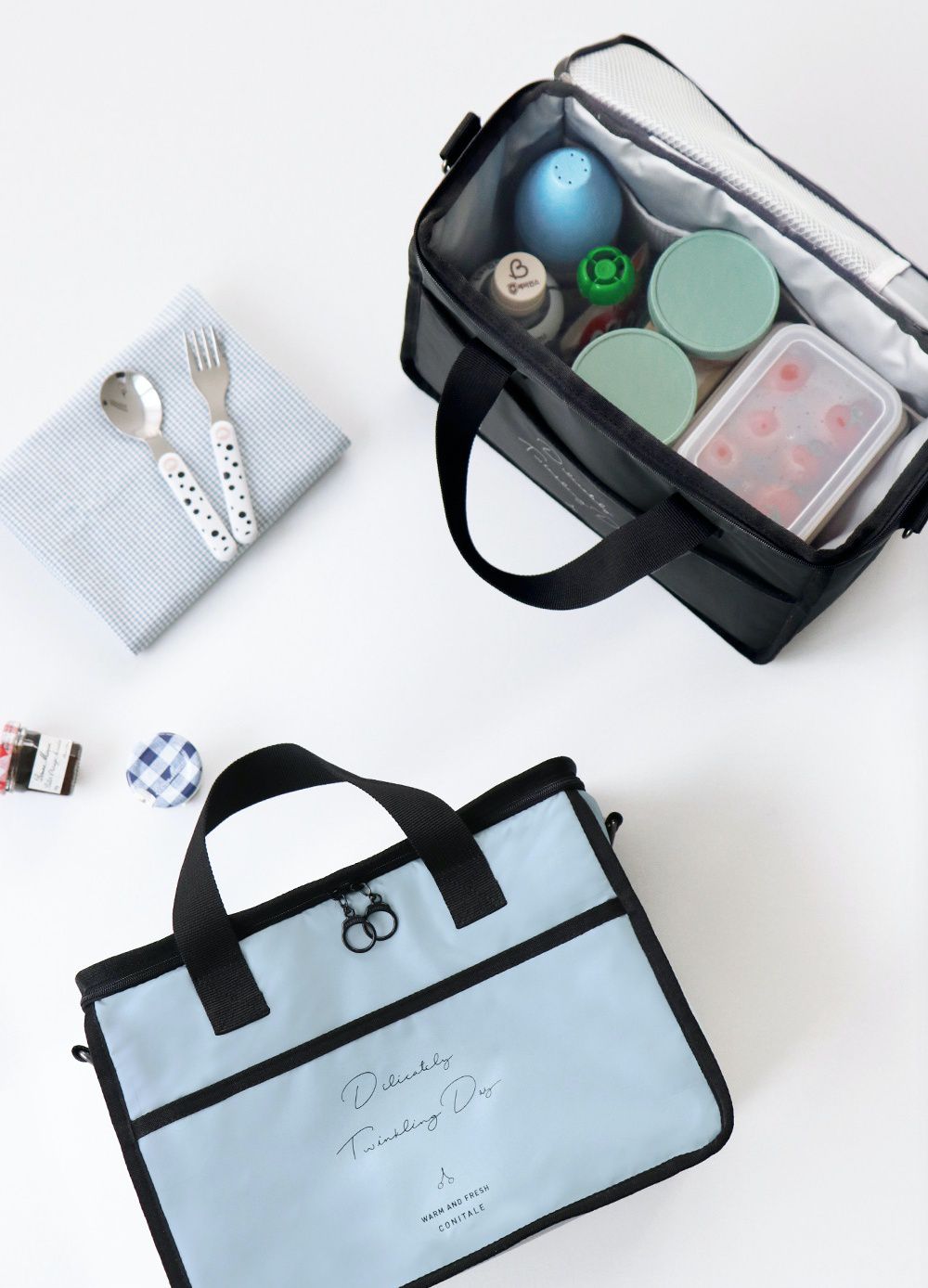 韓國 Conitale - 保冷保溫野餐袋/推車袋-迷霧藍