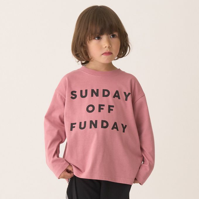 日本 b-ROOM - 天天穿速乾耐水洗印花長袖上衣-芋泥紫