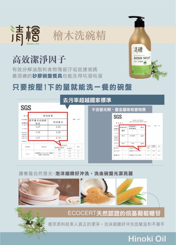 清檜 Hinoki Life - 檜木洗碗精-500ml/瓶