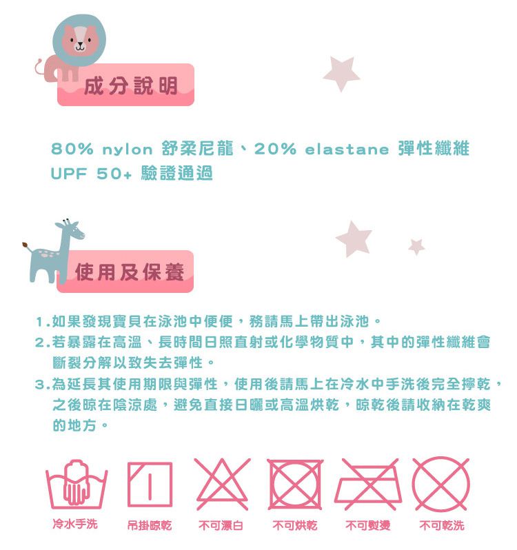 Splash About 潑寶 - UV Combie 兒童防寒泳裝-粉紅動物園