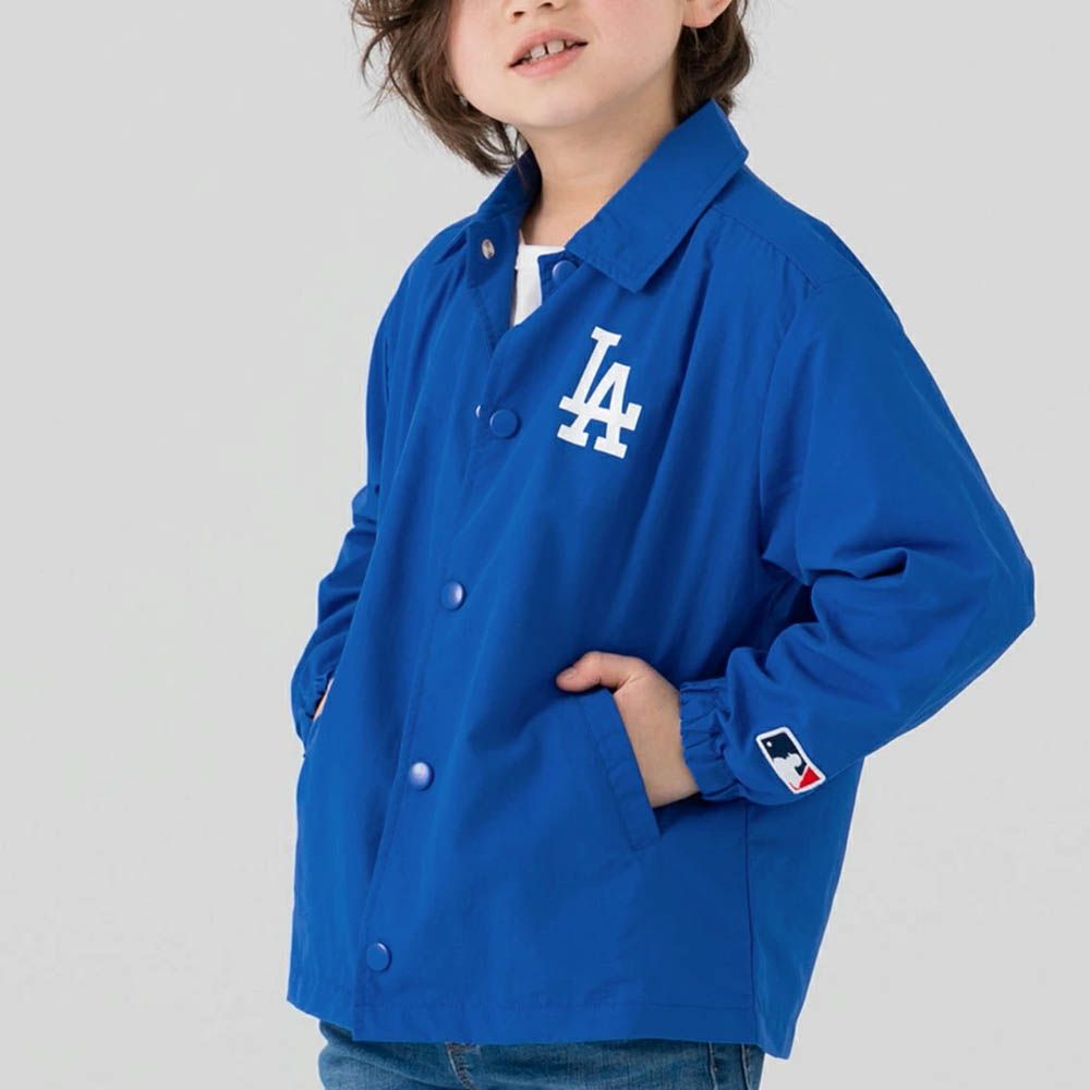 MLB聯名 輕量翻領尼龍夾克/外套-洛杉磯道奇-寶藍