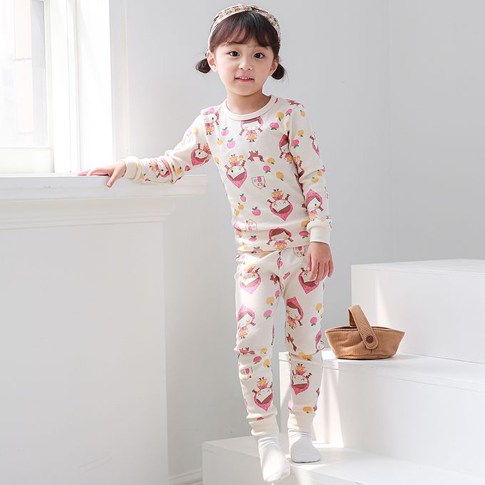 正韓 Cogibu - 極舒適無螢光劑 100% 有機棉幼兒/兒童睡衣/家居服套裝組-小紅帽