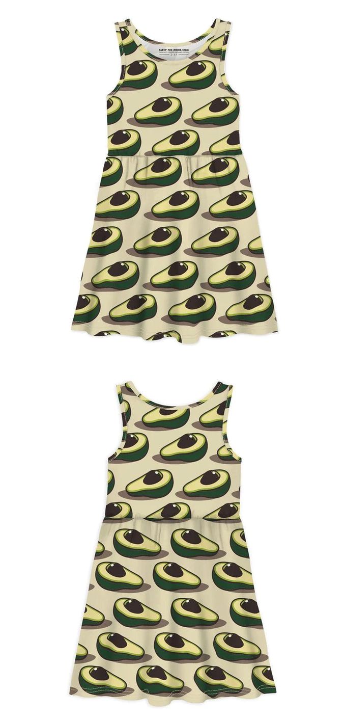 英國 SLEEP NO MORE - 100% 有機棉兒童無袖洋裝-酪梨 (2-4Y)