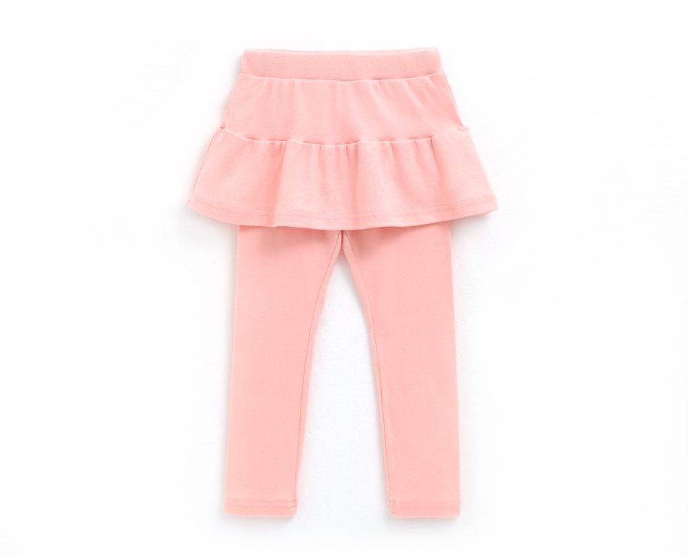 韓國 OZKIZ - 百搭荷葉褲裙-淺粉紅