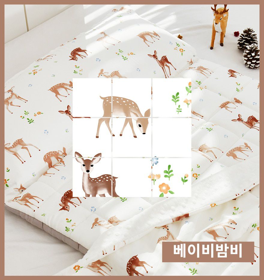 韓國 Formongde - 5cm厚墊雙面用睡袋/寢具(附收納袋)-*此花色售完不補-小鹿斑比