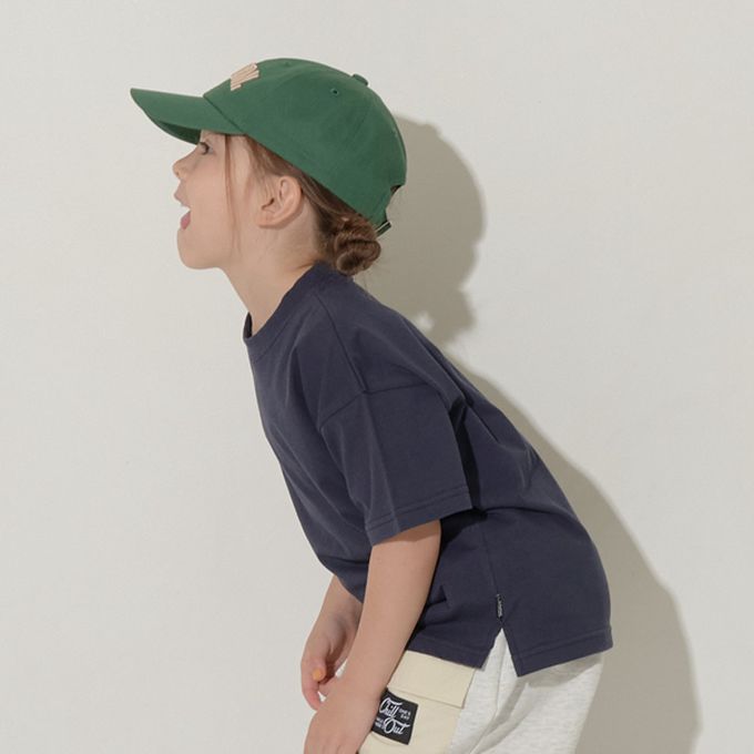 日本 b-ROOM - [低價]純棉柔軟素色T恤-炭灰