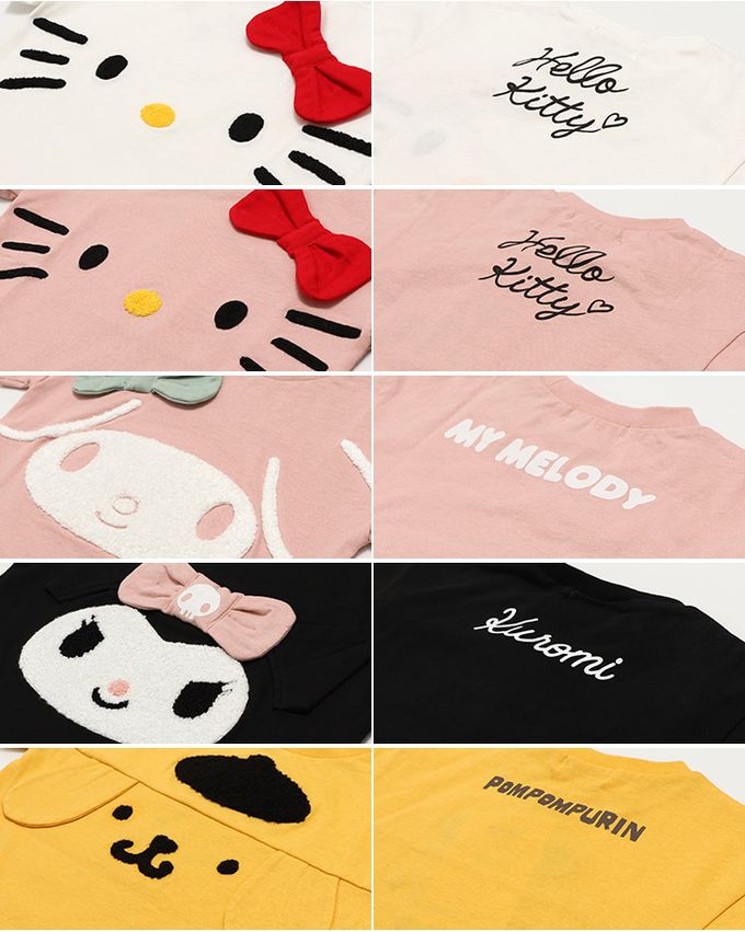 日本 Chil2 - 聯名款 100%純棉短袖上衣-卡通人物凱蒂貓-粉紅