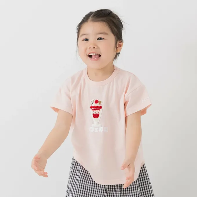 日本 Chil2 - 可愛相良刺繡短袖上衣-義大利麵-紅