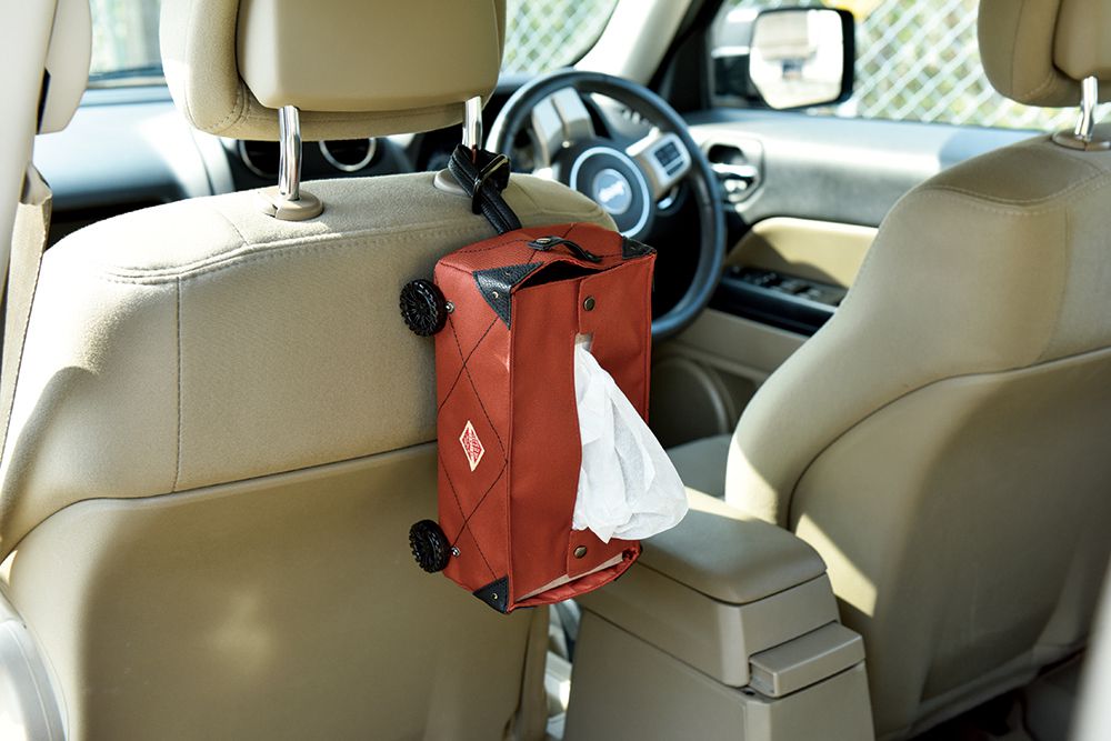 日本 Seto Craft - 露營風 推車造型衛生紙套-墨綠 (26x17.5x10cm)