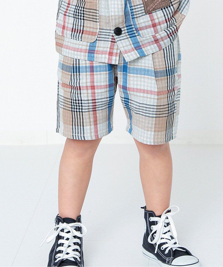 日本 BREEZE - 100%棉定番印花短褲-變形蟲-綠