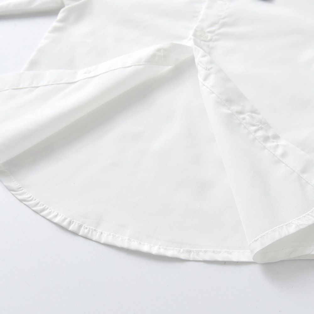 純白小紳士禮服襯衫-短袖-白色