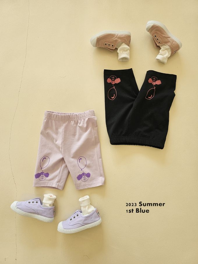 韓國 First Blue - 鬆緊腰狗狗氣球彈力褲-粉X紫