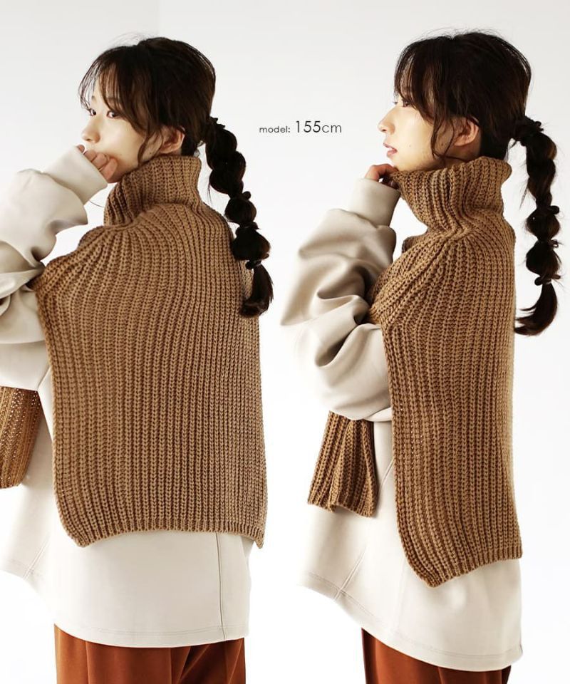 日本 zootie - 層次感穿搭高領斗篷-灰