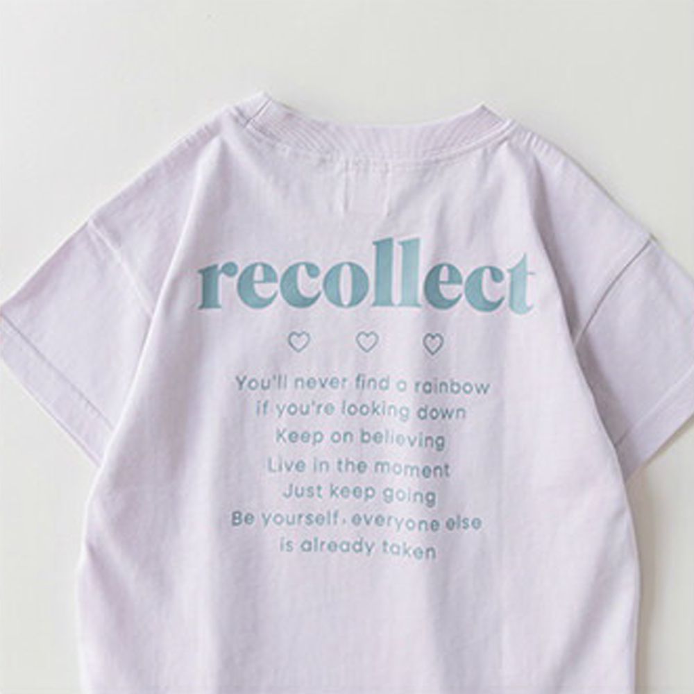 天竺棉甜美印花短袖上衣-背後英文-薰衣草