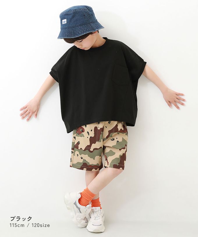 日本 devirock - 100%純棉落肩短袖上衣-黑