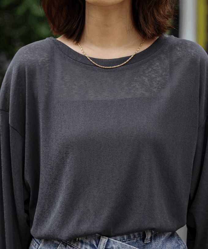 日本 Bab - 雙層薄紗拼接俏麗長袖上衣-象牙白