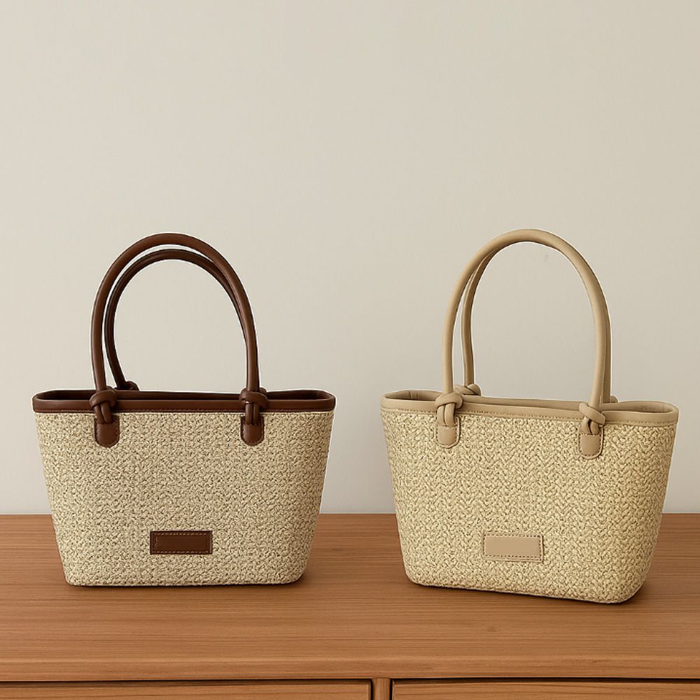 韓系草編手提包/夏天編織包/斜背包