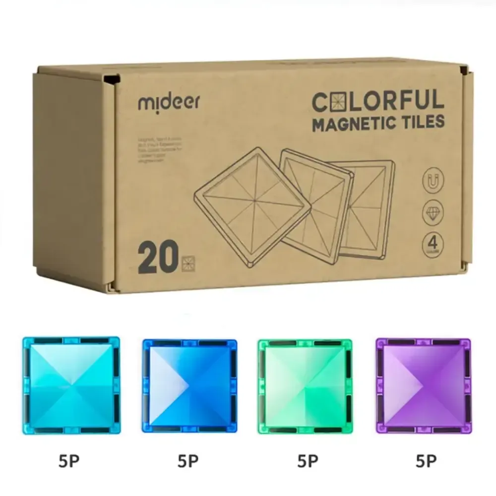 MiDeer - 多彩透光磁力片-補充包(冷色20片)