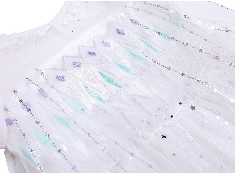 漸變冰雪女王短袖洋裝-白色