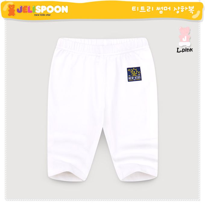 韓國 Jelispoon - 字母西瓜印長版短袖套裝