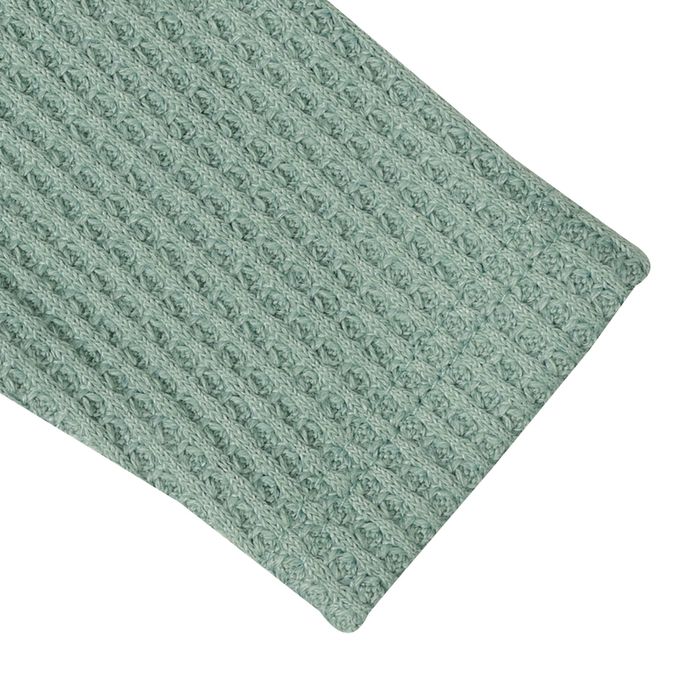 akachan honpo - 長袖裏起毛華夫格T恤-撞色袖-象牙白色