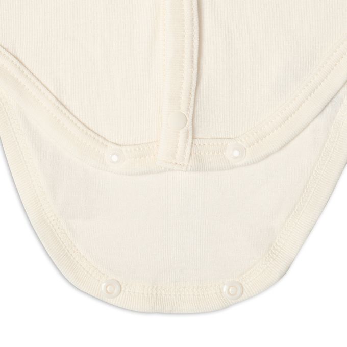 akachan honpo - 長袖有機包屁衣2件組-前開式-象牙白色