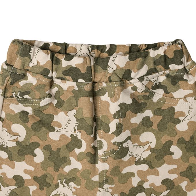 akachan honpo - 10分長經典褲 裏起毛-一般合身款-軍綠色