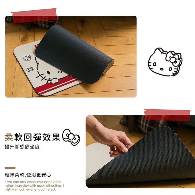 收納王妃 - Sanrio三麗鷗【經典款】 珪藻土軟式吸水地墊 浴室地墊 腳踏墊 吸水墊60X40X0.5cm