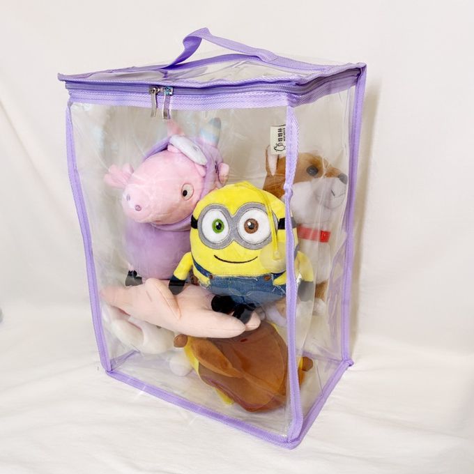 妞妞絲 - 透明收納袋-玫瑰煙粉 (L)