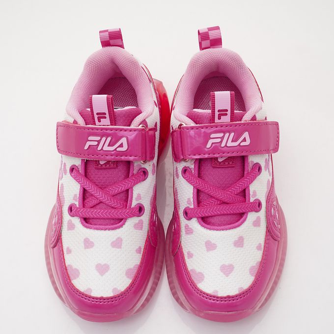 FILA - 賽車造型電燈運動鞋-7-J452X-515粉(中大童段)-運動鞋-粉
