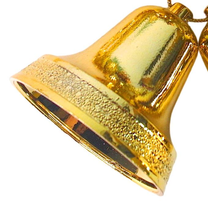 MODACore 摩達客 - 摩達客台製精緻6吋聖誕快樂英文字牌雙鐘吊飾-燦金系（歐美外銷人氣品）